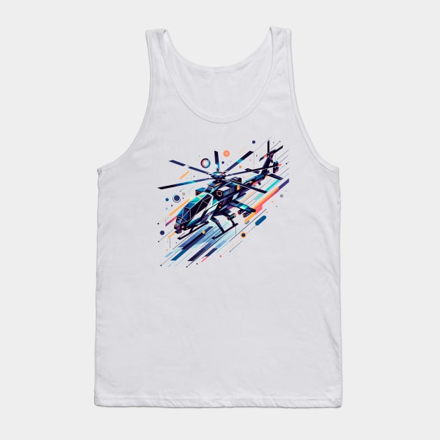 Skyward Future: Geometric Helicopter Tank Top by Graphic Wonders Emporium